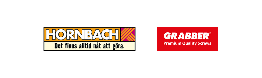 Logotyper för Hornbach och Grabber.
